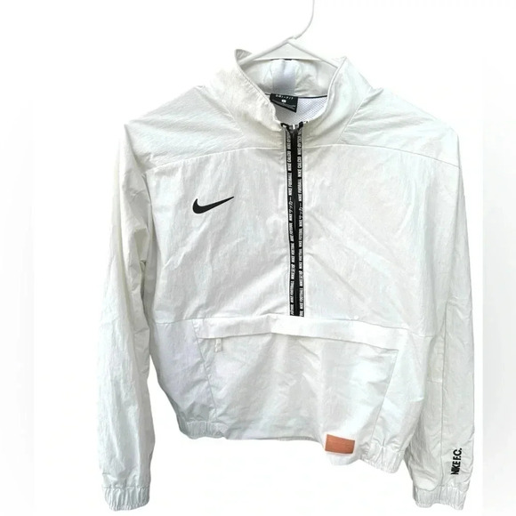 Nike Women’s Long Sleeve Half Zip FC Jacket Size Small White - Picture 1 of 4
